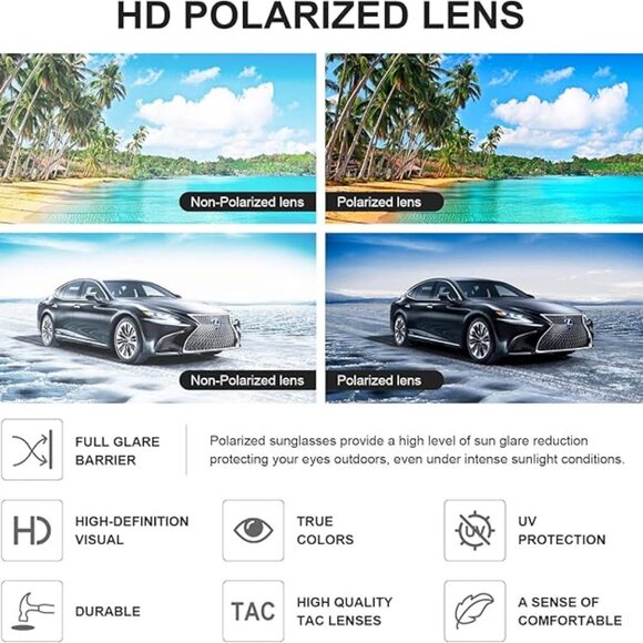 3 Pack Sunglasses for Women Men Vintage Polarized Women Sunglasses main image 4